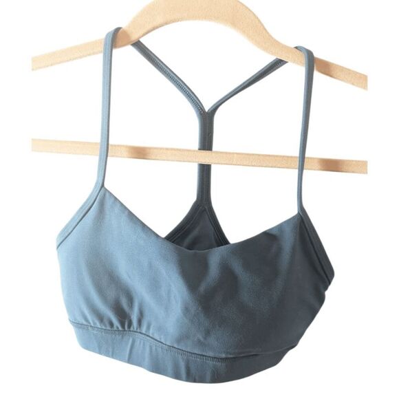 LULULEMON ATHLETICA Flow Y Bra 'Nulu In Green Jasper Size 4 - Picture 3 of 4